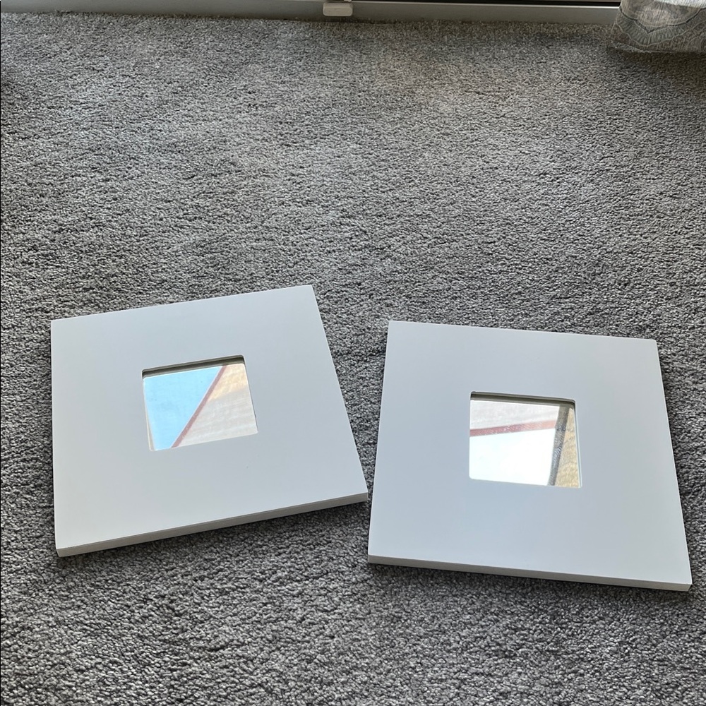 White Square Mirrors